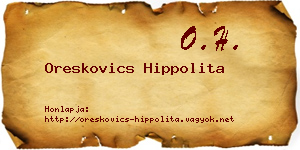 Oreskovics Hippolita névjegykártya